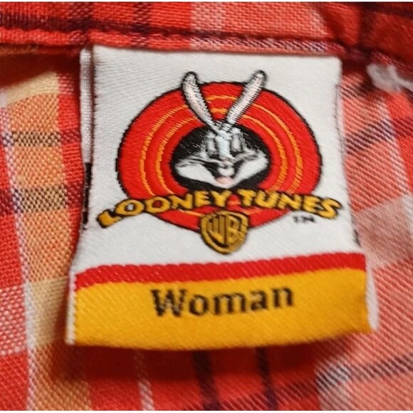 VTG Original Looney Tunes Womens Med Bust 38" Tweety Bird Checkered Vest 24" OAL - Picture 7 of 11